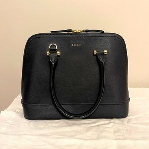 DKNY black saffiano leather purse